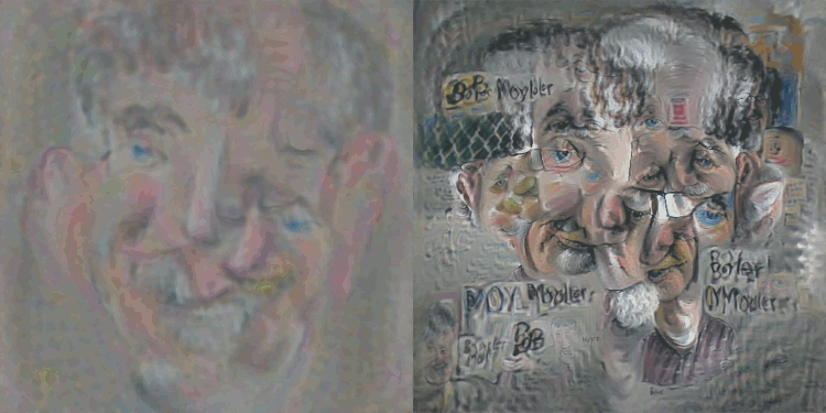 a portrait of Bob Moyler generated by Deep Daze