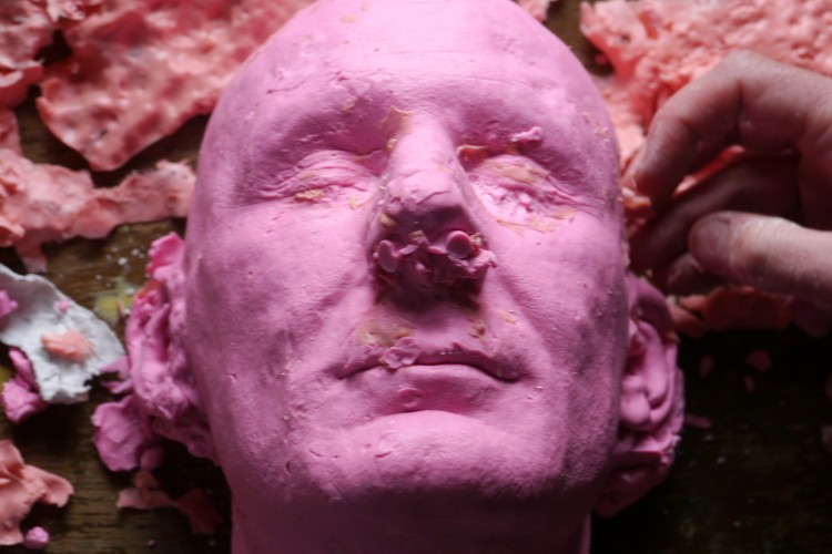 Bobs head molded from plasticine